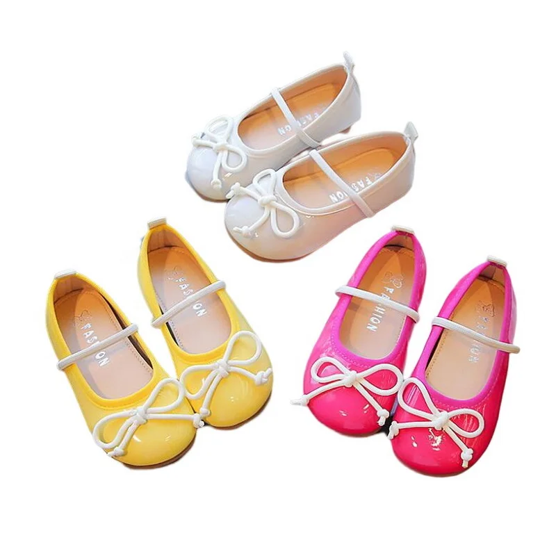 

Girl's Princess Shoes Candy Color Bowtie Kids Ballet Flats Toddler Light Soft Soled Dance Shoes