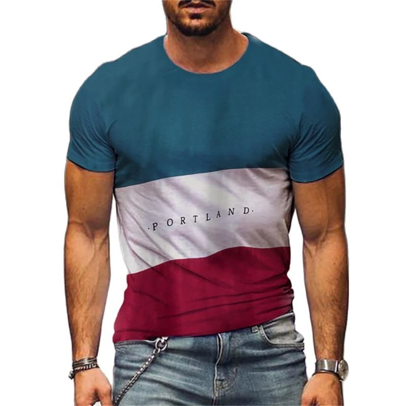 

2022 Men's Casual Short Sleeve Vintage T Shirt 3D Printed Crew Neck Loose Plus Size Mens