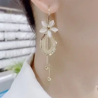 new simple cat eye five petal flower dangle earrings two ways of wearing trend for women earrings jewelry gifts