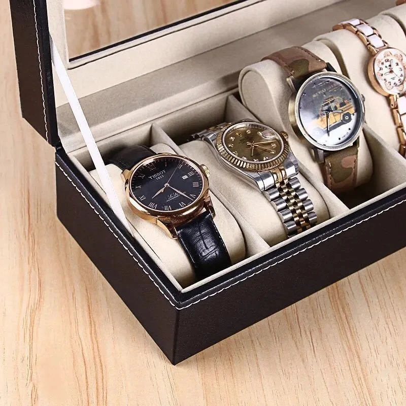 Watch Organizer Box PU Leather Watch Case Holder Organizer Storage Box Quartz Watches Jewelry Boxes Display Men Women Gift