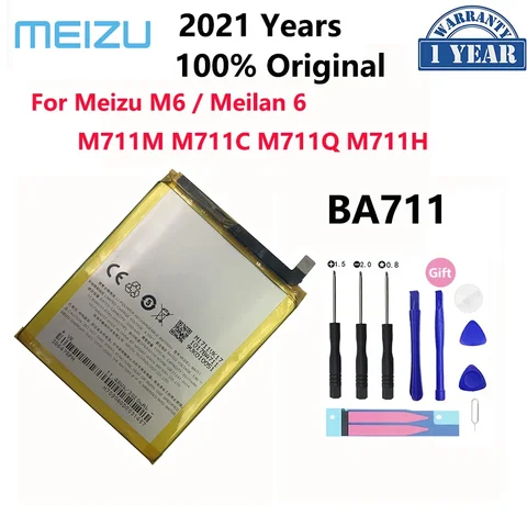 Оригинальный аккумулятор 3070 мАч BA711 запасные батареи для Meizu M6 Meilan6 M711 серии M711M M711C M711Q M711H аккумулятор для телефона