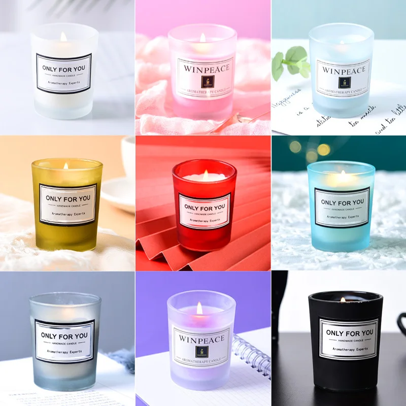 

Romantic Scented Candle Natural Plant Essential Oil Soy Wax Small Jar Aromatherapy Candles Wedding New Year Party Home Decor