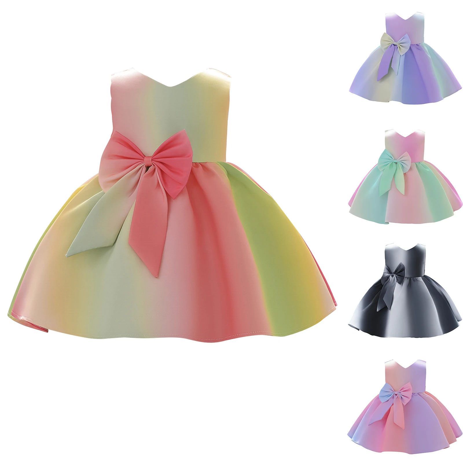 

Платье принцессы без рукавов, с V-образным вырезом и бантом