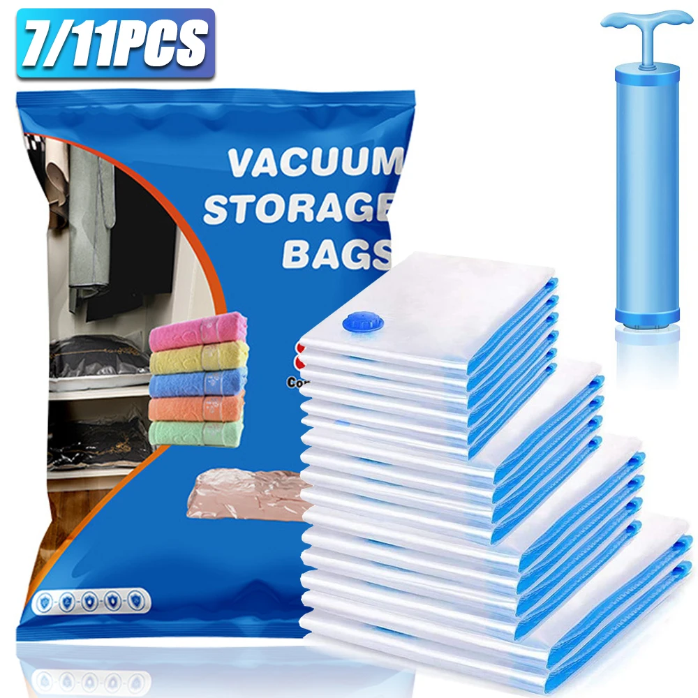 

Storage Vacuum Bag For Package Travel Bedroom Vacuum Bedding,pillows,towel,clothes 1/7/11pc Saver Storage Organizer Bags Space