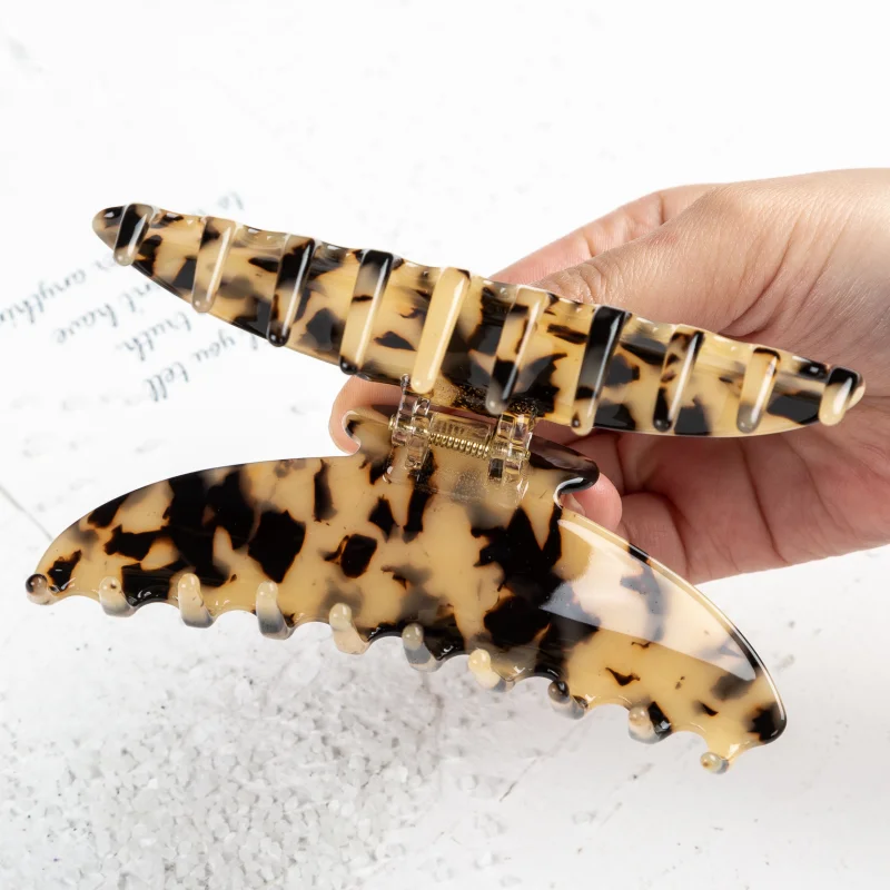 Заколка для волос леопардовая Женская длинный зажим из ацетата 12 размеров
