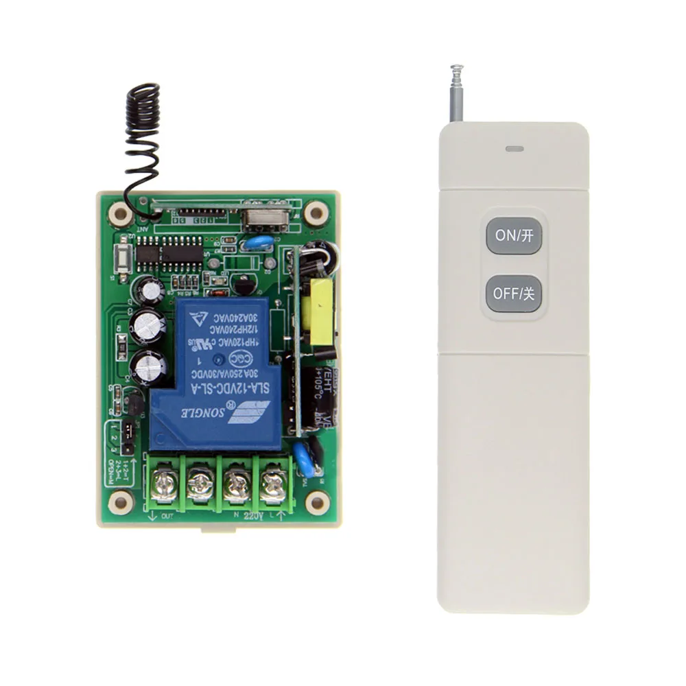 Беспроводной Радиочастотный пульт дистанционного управления, 3000 м, 30 А, 220 В переменного тока, 110 В, 230 В, 1 канал, 1 канал, переключатель, бытовой передатчик + приемник