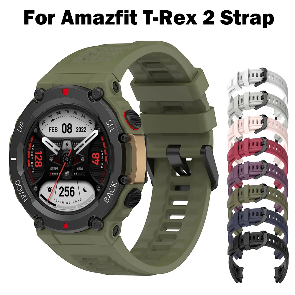 Silicone Band For Amazfit T-Rex 2 Strap Watchband Bracelet Accessories For Huami Amazfit T Rex 2 Replacement Wristband Correa