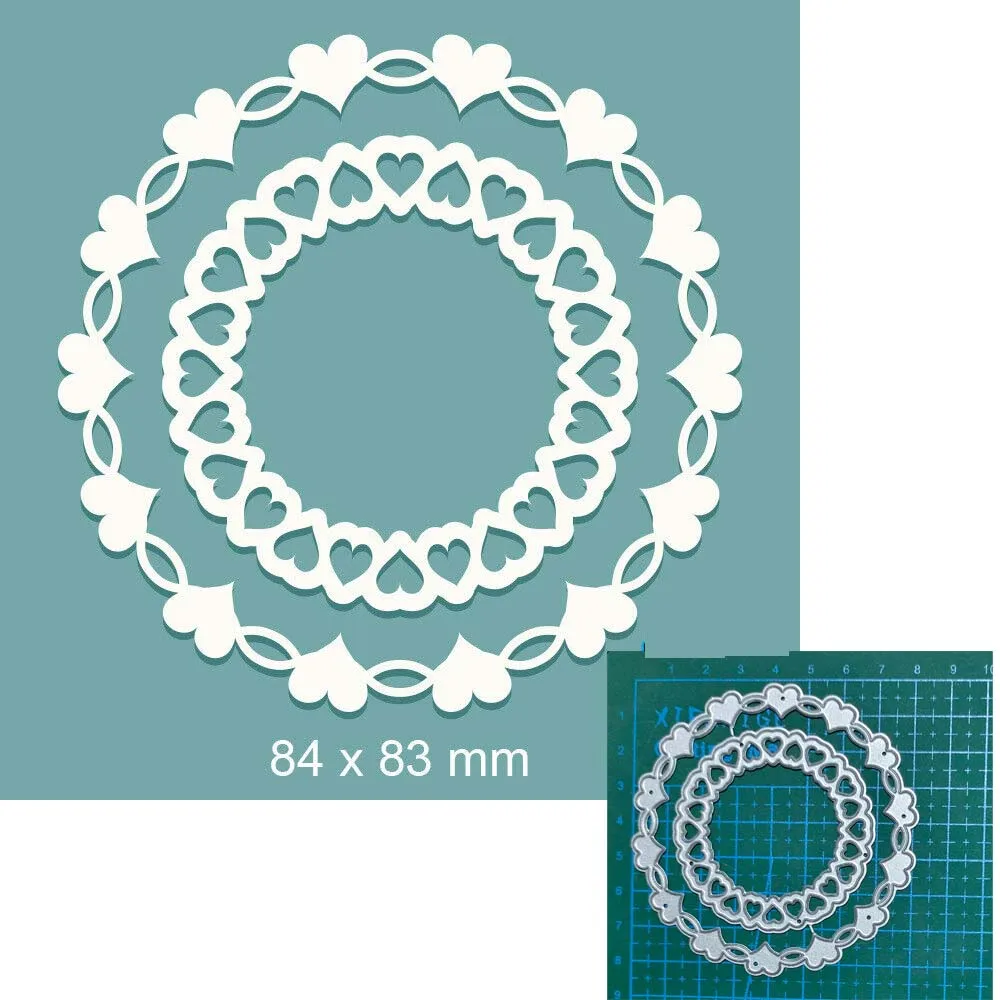 

Love Heart Circle Metal Cutting Dies Stencil Scrapbooking Photo Album Card Paper Embossing Craft Diy Cutter Dies
