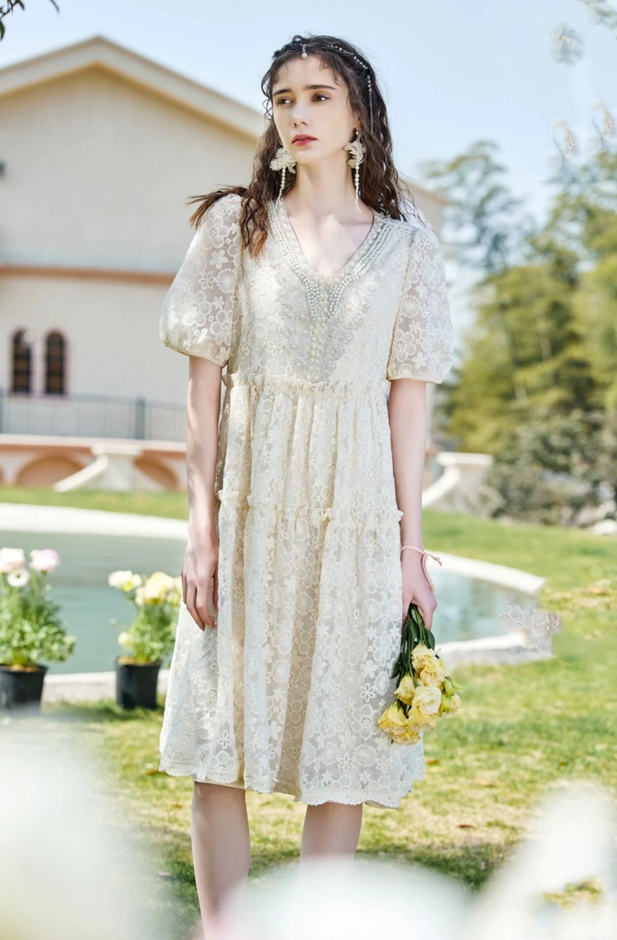 

2023 spring and summer women's clothing fashion new Embroidered Dress 0621