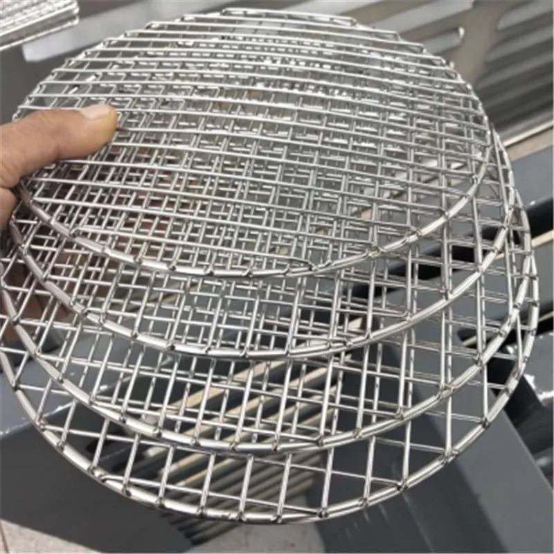 

Stainless Steel Round Barbecue BBQ Grill Net Meshes Racks Grid Round Grate Steam Net Camping Hiking Outdoor Mesh Wire Net