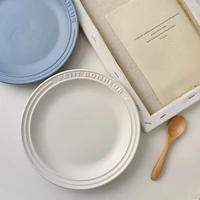 plateau ceramic plate blue elegant photo props servicede table assiette dishes dessert plateau for tableware de service plates