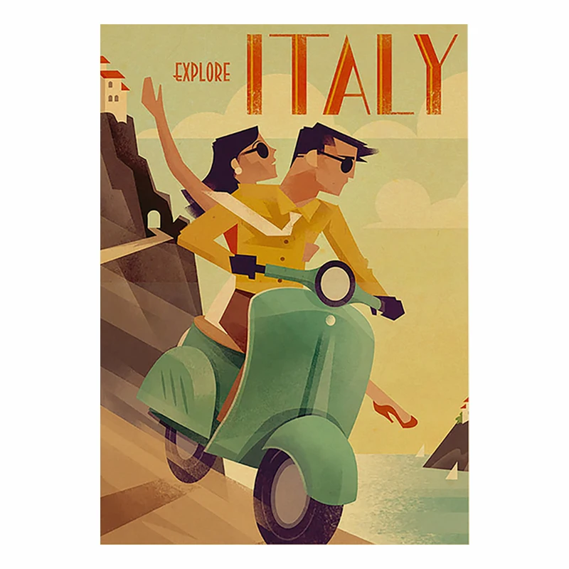 

Travel Cities Plaque Metal Signs Vintage Poster Italy Japan Thailand TAHITI Landscape Retro Plate Art Painting Home Bar Pub Club