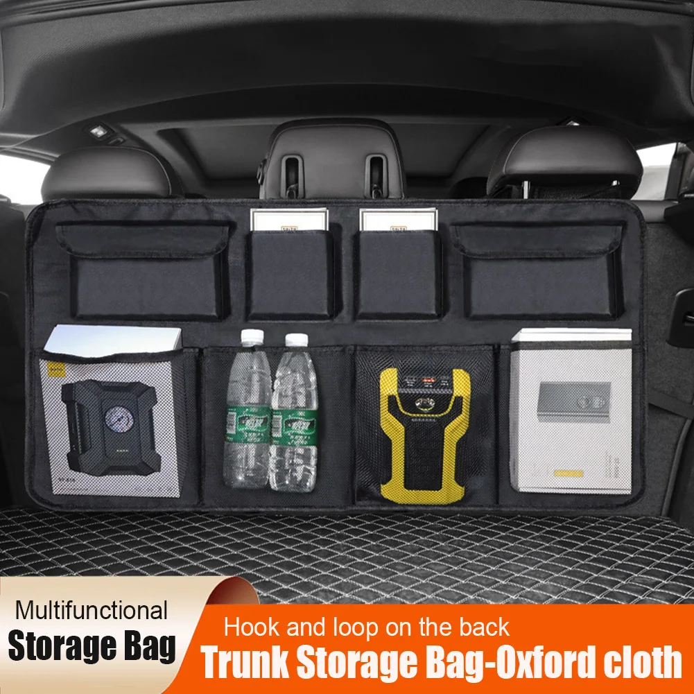 

Органайзер для багажника автомобиля, универсальный органайзер для заднего сиденья, сумка для хранения, большая емкость с сетчатым карманом...