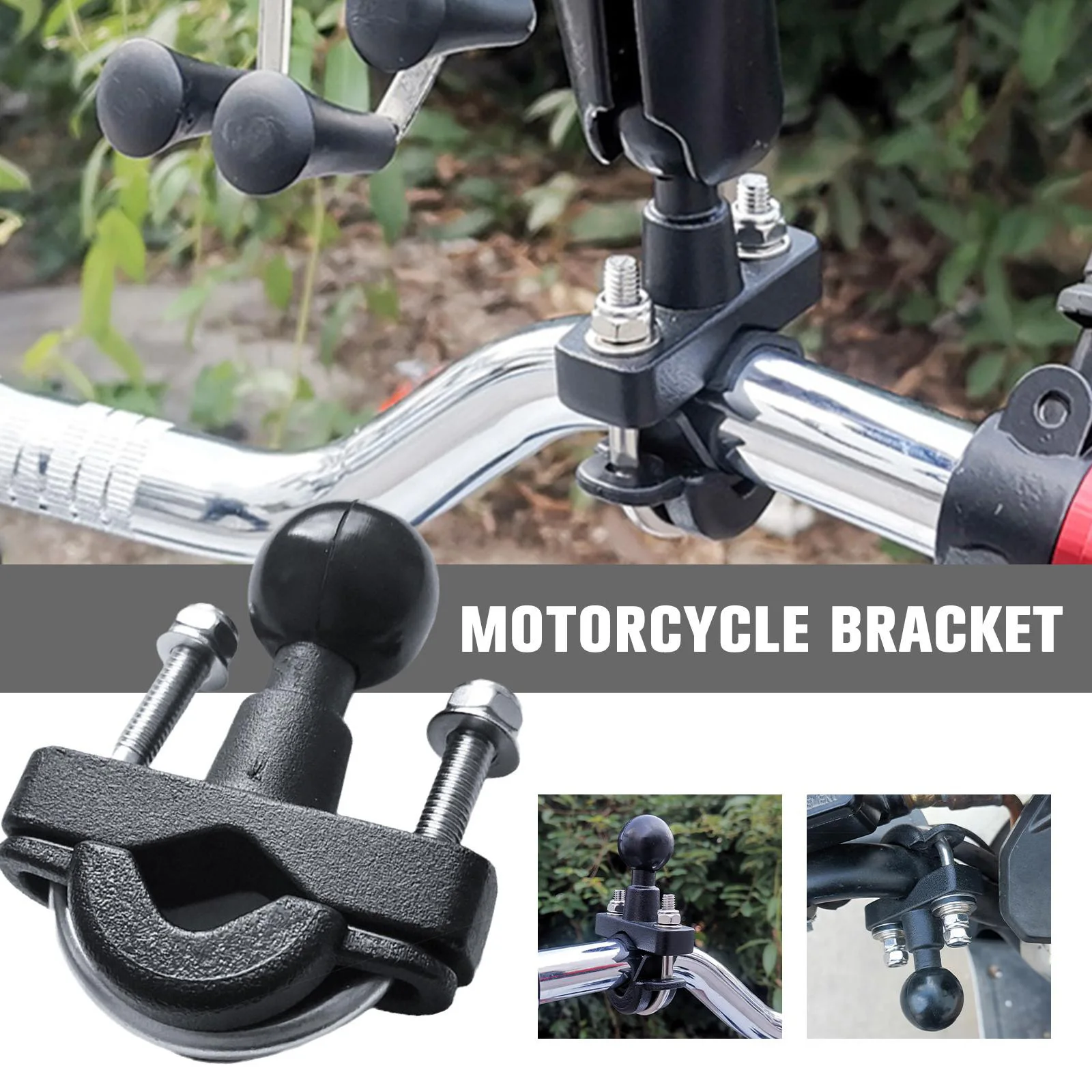 

Stainless Steel 1" Ball Handlebar U-Bolt Mount For 0.5" To 1.3" Diameter Rails High Quality Accessories