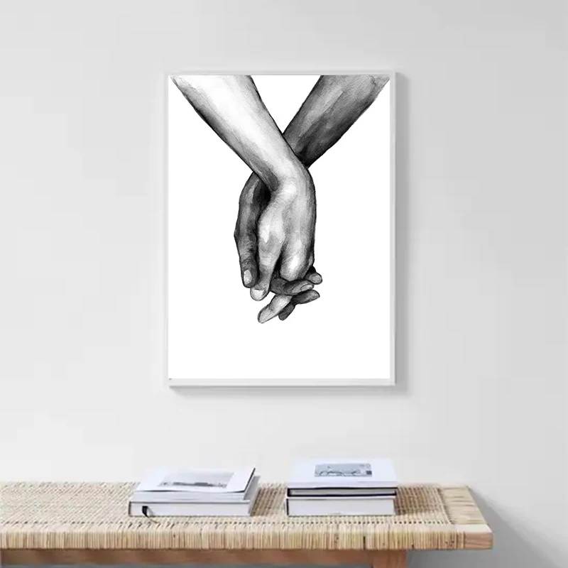 Настенный плакат на холсте скандинавский постер с принтом поцелуя абстрактная