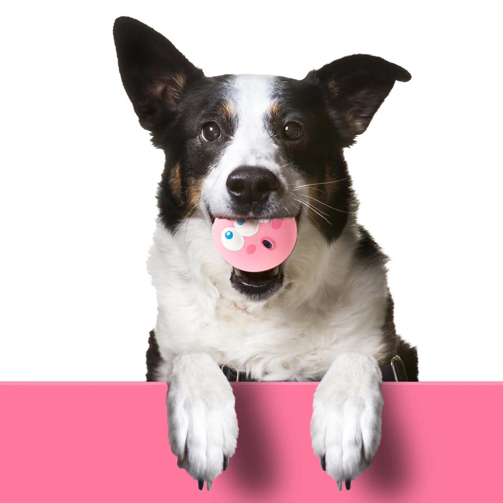 

Силиконовые игрушки для собак, пищалка для домашних животных, игрушка для жевания с плоским лицом, светящиеся шарики, товары для собак, попу...