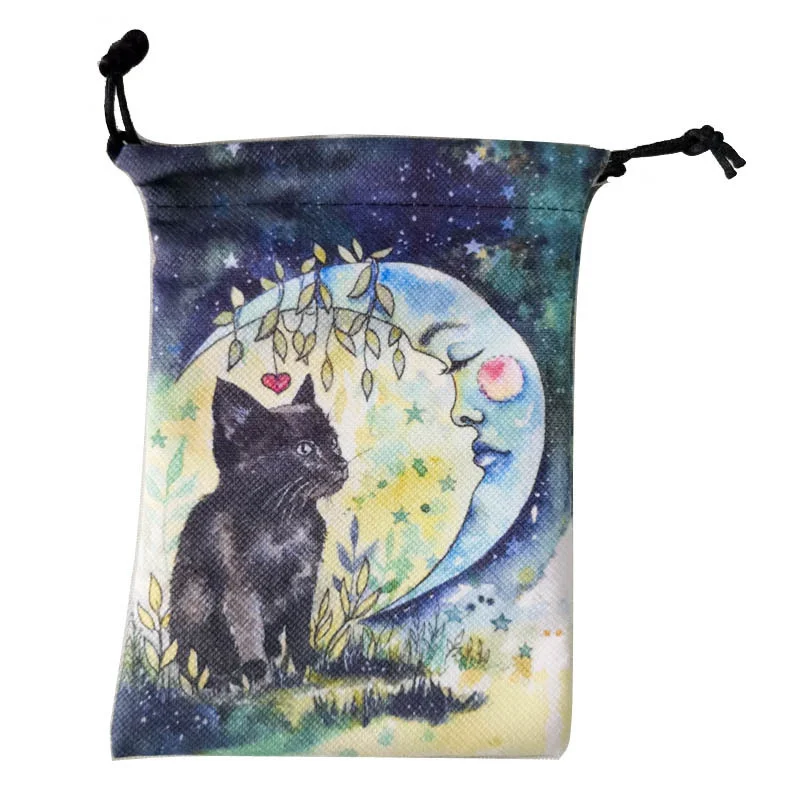 

Волшебная черная кошка 13x18 см, Подарочная сумка для хранения Таро, бархатные предметы из искусственных кристаллов, Волшебная Астрология