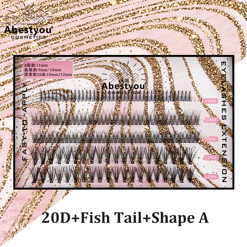 

Abestyou 3d Individual A Lash 20D Fish Tail Clusters Eyelashes Bouquet De Cils Mink Wispy Lashes Rzesy Sztuczne Makeup Set Bulk