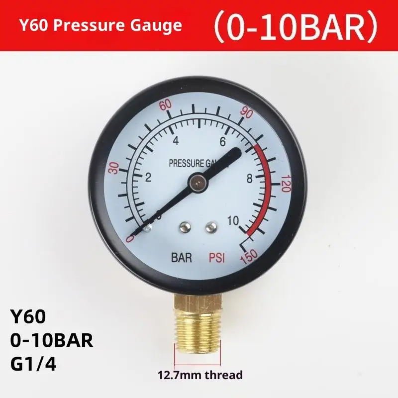 

Универсальный Манометр Для DIY, 0-25 Бар, Для Измерения Давления В Воздушных Компрессорах, Гидравлических И Водяных Насосах