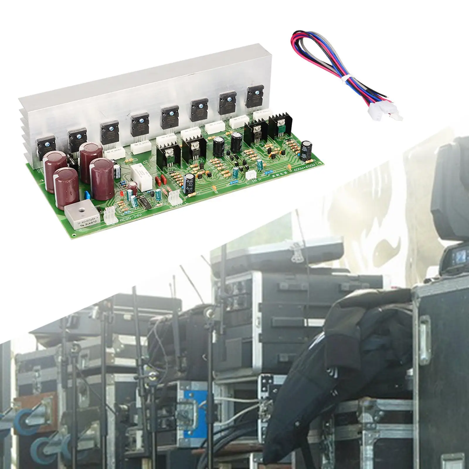 Плата усилителя AD600W двухканальная высокая мощность 600 вт + выход 4 10000 мкф