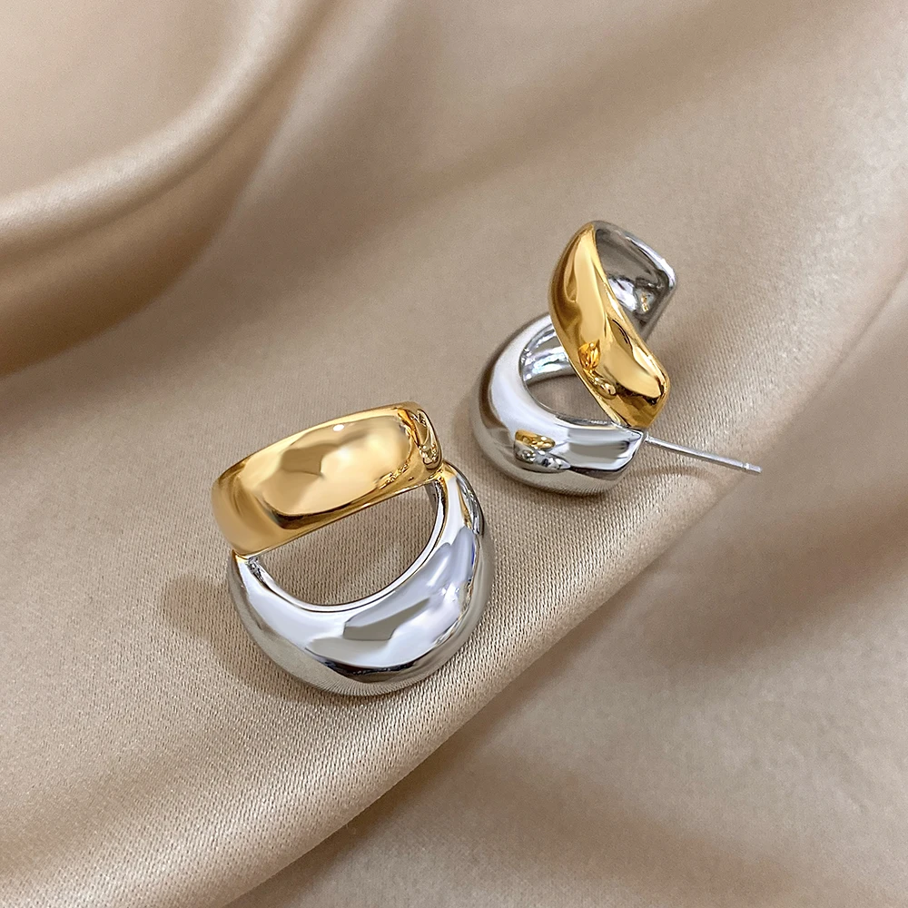 Greatera женские ретро нишевые яркие двухцветные серьги геометрической формы