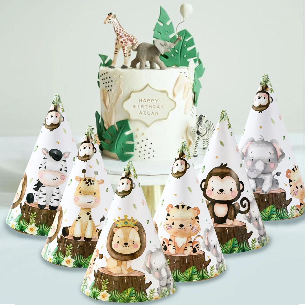 Шляпа в виде джунглей с животными на день рождения корона сафари дикое украшение