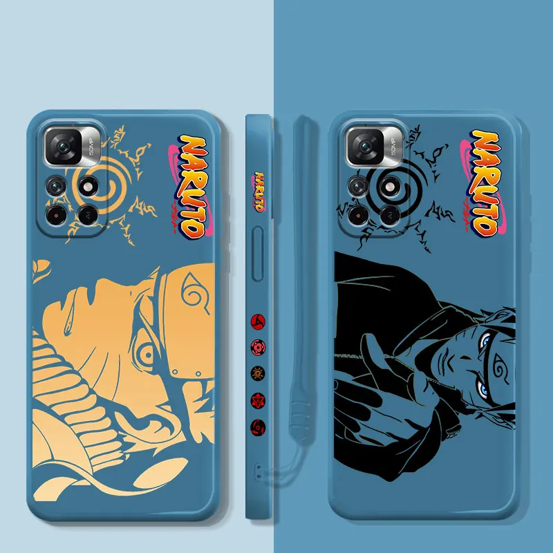 

Silky Naruto Gold Black Art For Redmi Note 9T K30 9A 9S K40 9 Note 10 Pro 8 10 9C 11T 10C 11 Square Phone Case