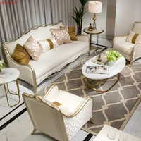 loveseat sofa american light luxury leather solid wood sofa high end fabric simple european living room combination furniture