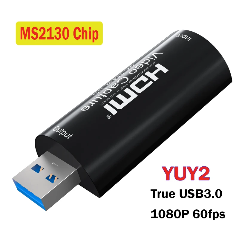 

Карта видеозахвата MS2130 Mini 4K, 1080P, 60 кадров в секунду, видеозаписывающая коробка для PS4 с HDMI на USB 3,0, рекордер для прямой трансляции на ПК, игров...