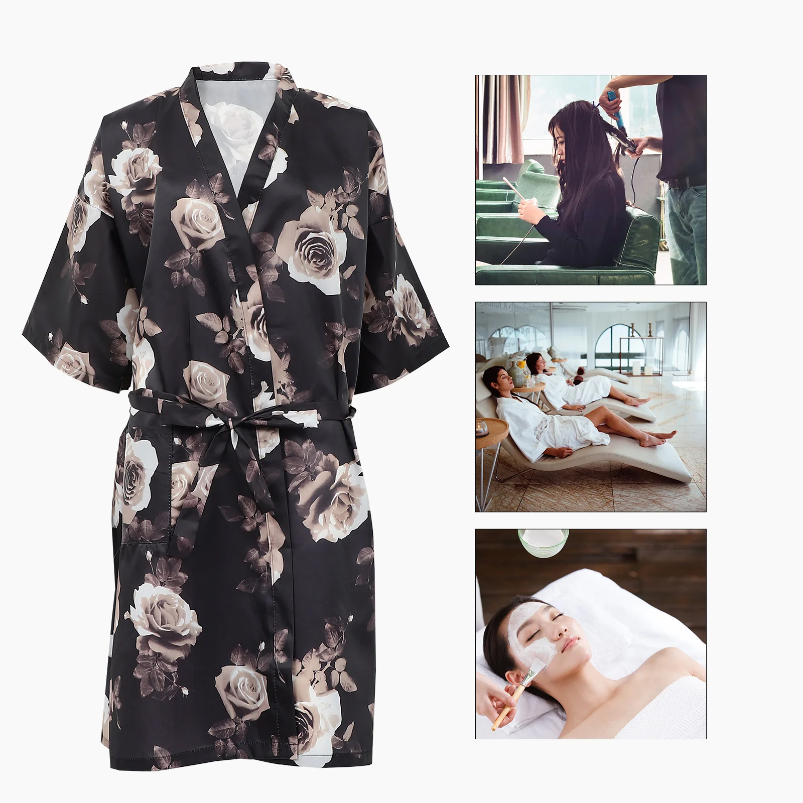 

Халат клиентский для салона, накидка для волос, кимоно, Дымчатая одежда, стильные платья для красоты, накидка для спа, рабочая одежда, халаты ...