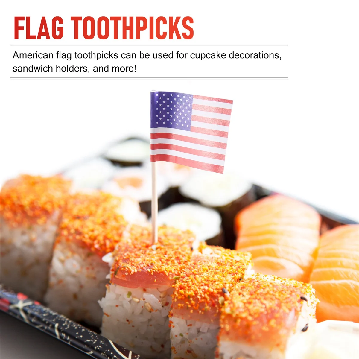 100 зубочисток с американским флагом украшение для кексов сэндвич мини-выборы еды