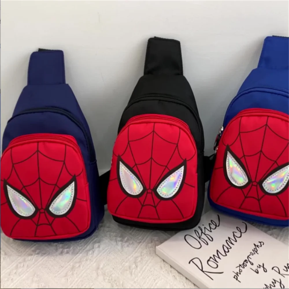 

2022 Disney casual messenger bag boy shoulder bag child cartoon spiderman chest bag baby backpack small shoulder bag