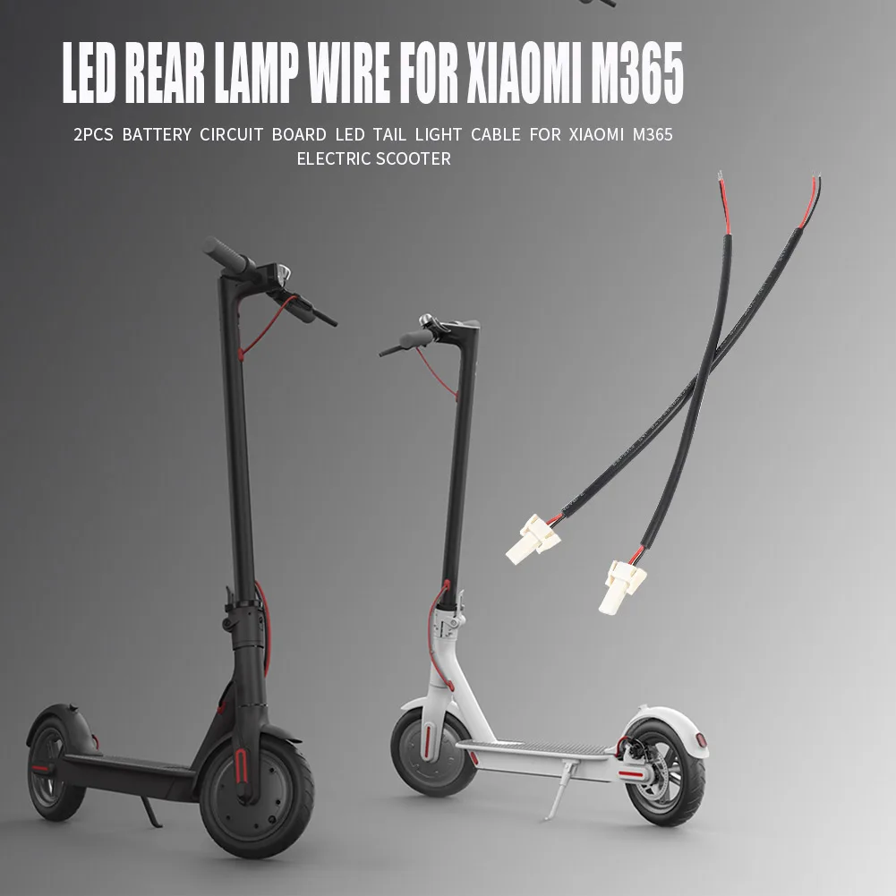 

Durable Battery Tail Light Cables Solid Color 2pcs LED Battery Electric Scooter Replacement Tail Light Cables for Xiaomi M365