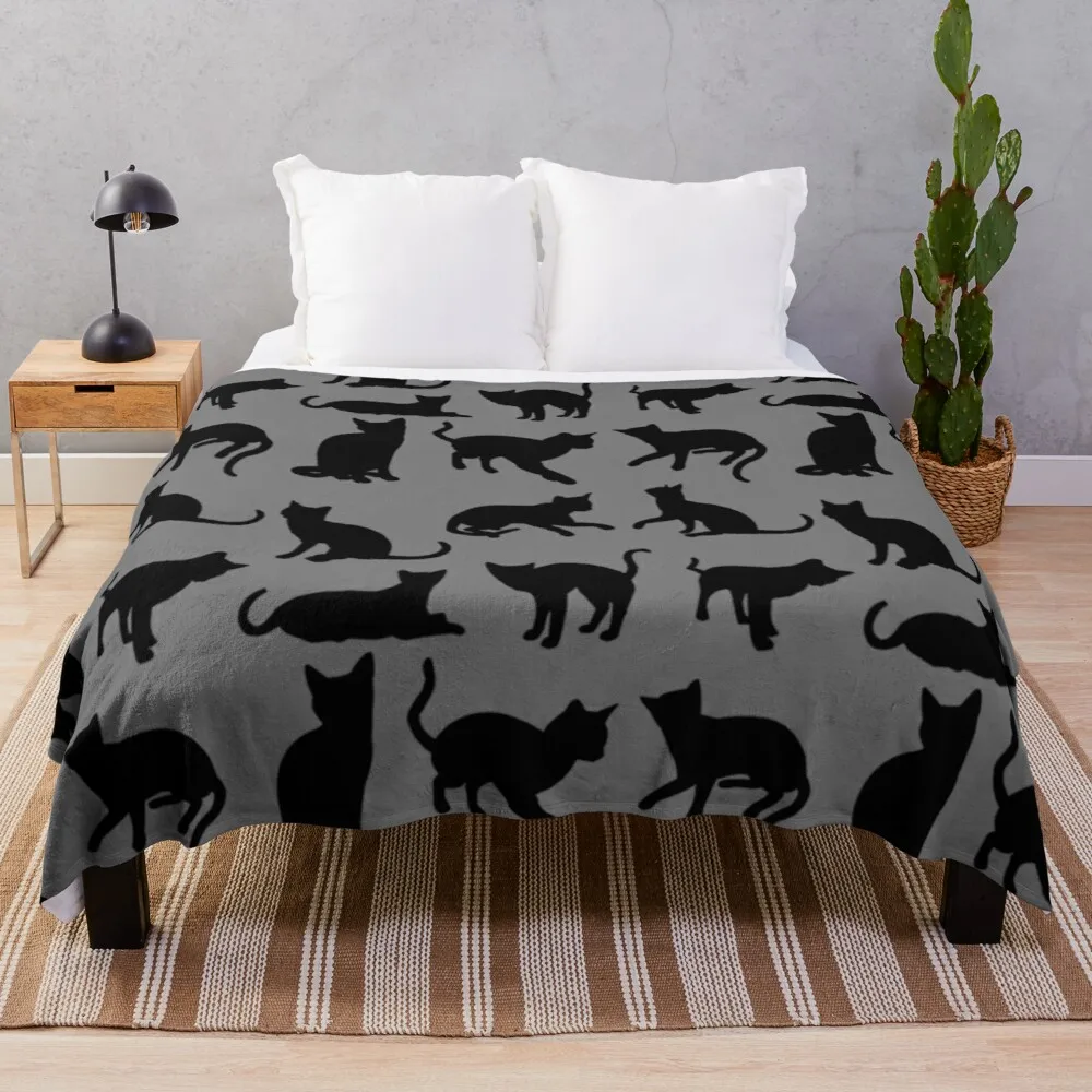 

Black Cat Soft Throw Blanket Microplush Warm Blankets Lightweight Tufted Fuzzy Flannel Fleece Throws Blanket for Bed Sofa Couch
