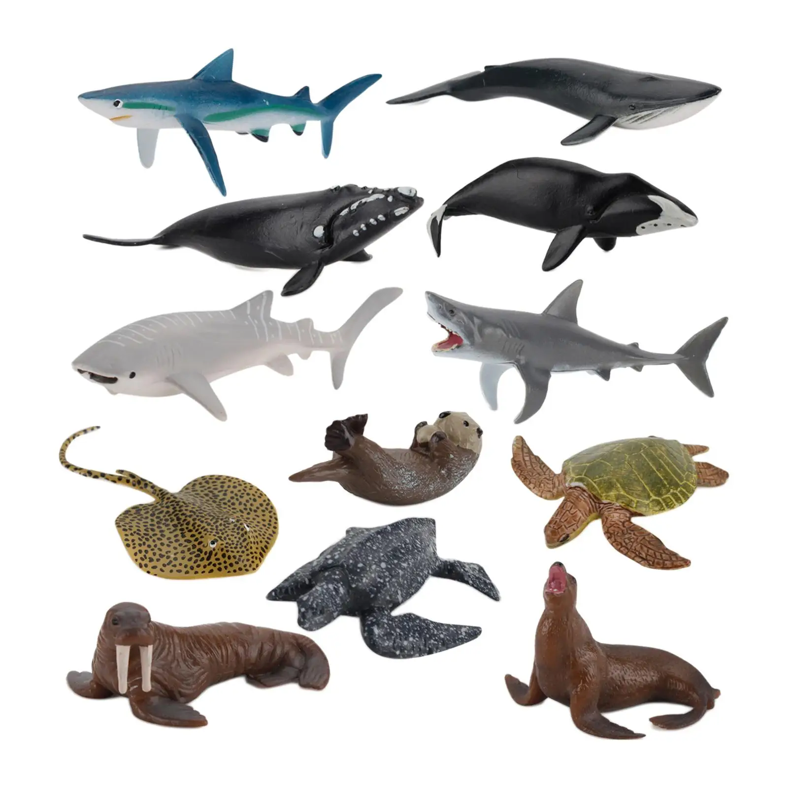 

12Pcs/Set Ocean Animals Figures Realistic Marine Animals Figurines Cupcake Toppers Mini Kids Toys Gift for Child Toddlers Kids