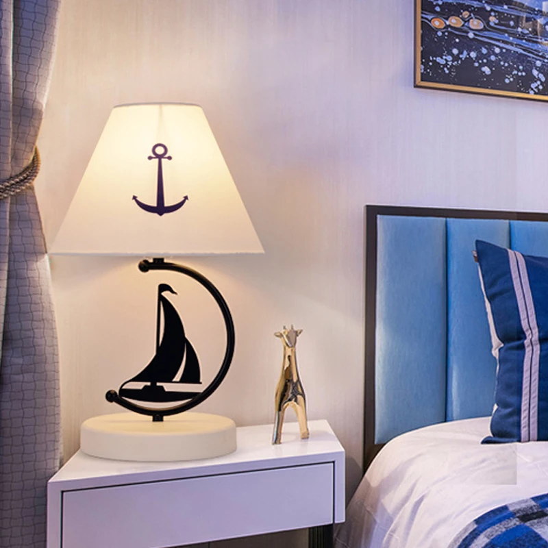 

Mediterranean Pirate Ship Table Lamp Standing Desk Led Light Fixtures for Children's Room Bedroom Luminarias Kid Gift Home Decor