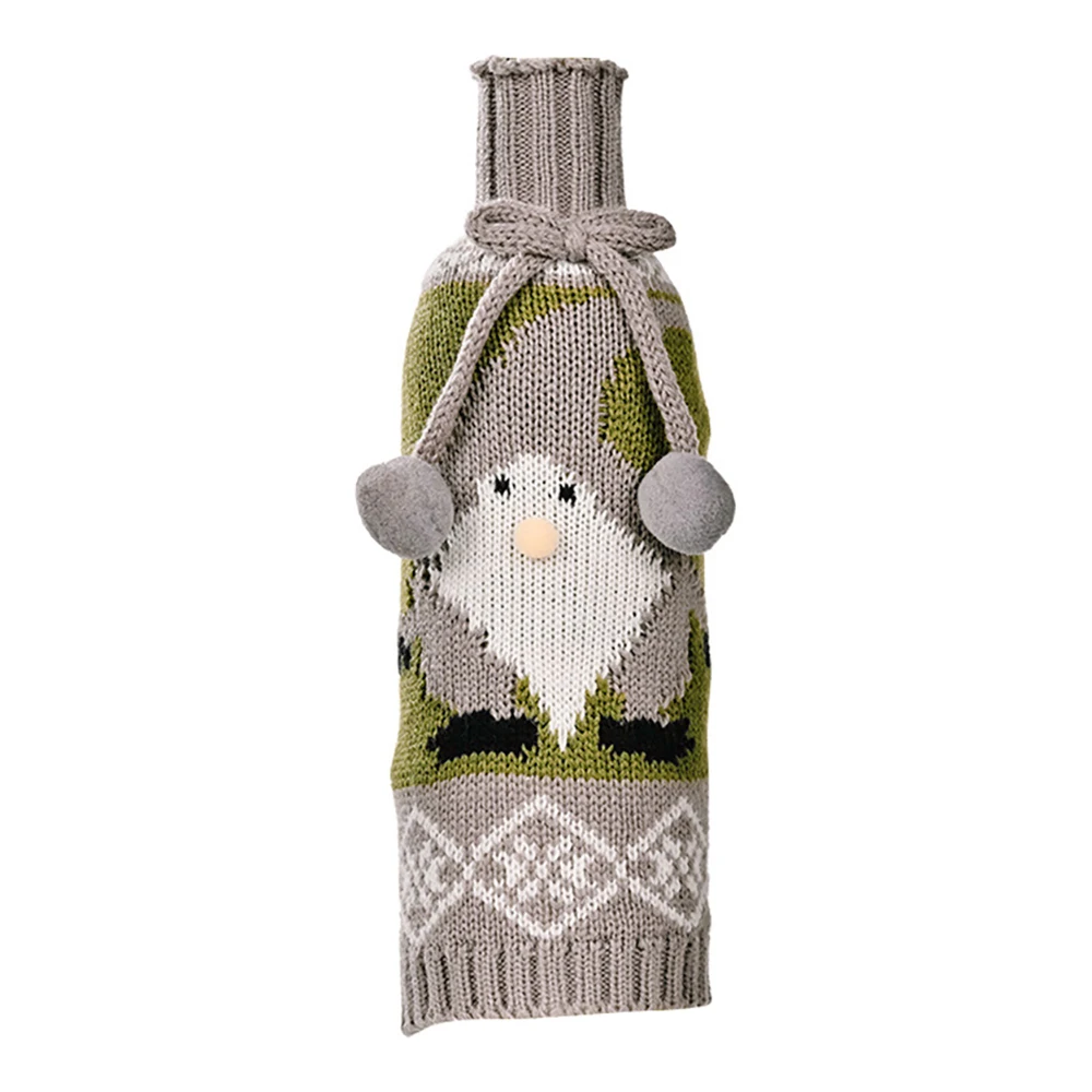 

Милый Рождественский чехол для винной бутылки, многоразовый чехол для винной бутылки для праздника, вечеринки, рождества, украшение для сто...