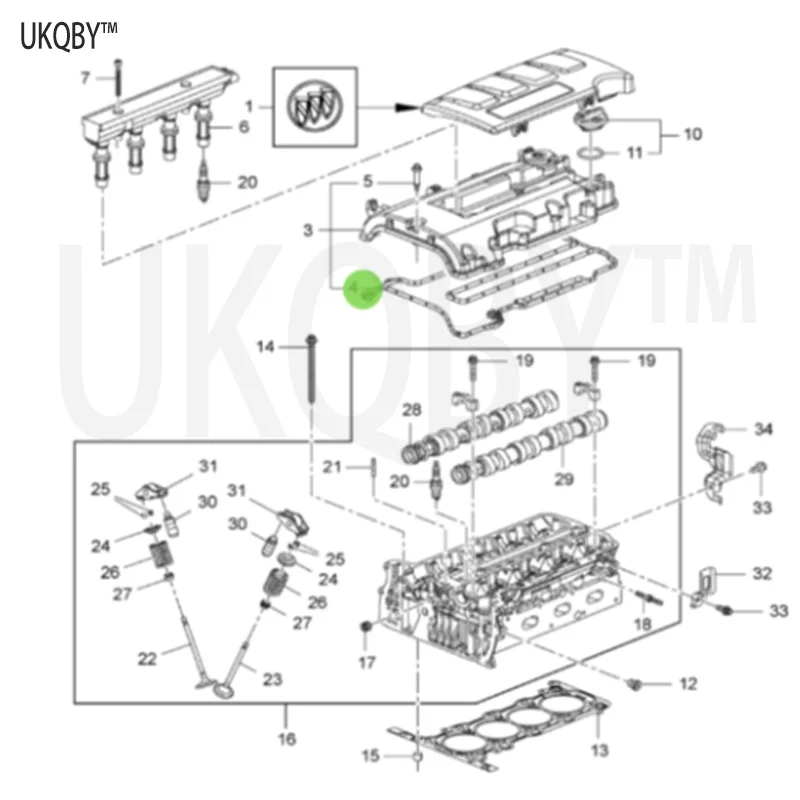 Подходит для Bu ic k En co re прокладка крышки клапана 1,4 T1355573747 (art.: 3920c8bd75005) - 3920c8bd75005