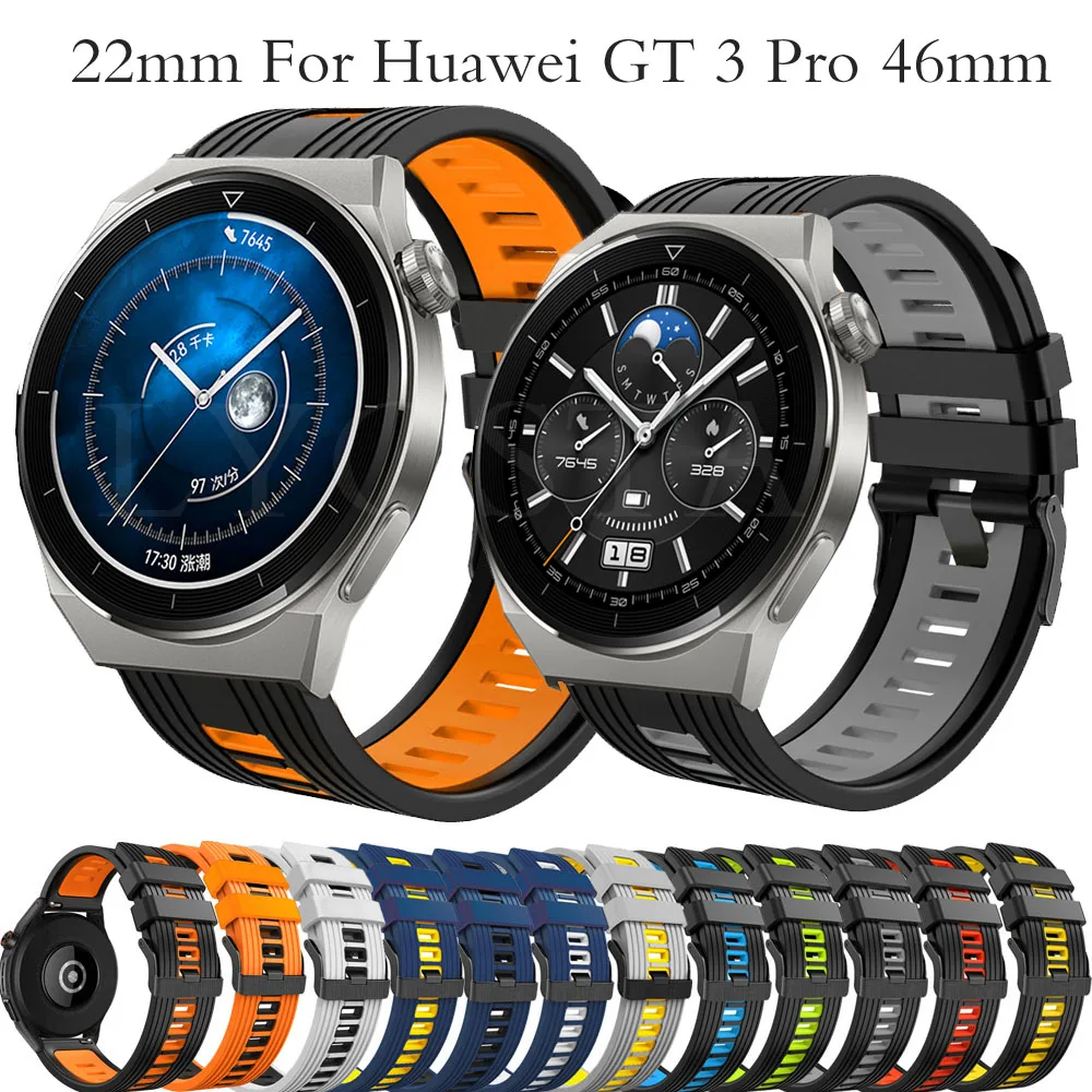 

Ремешок силиконовый для Huawei Watch GT GT2 PRO/GT2 46 мм, сменный Браслет Для Huawei GT3 46 мм, быстрая установка, 22 мм