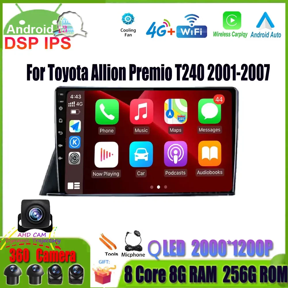 Автомобильный мультимедийный плеер 10 1 дюйма Android 14 для Toyota Sienta 2016-2019 GPS-навигация