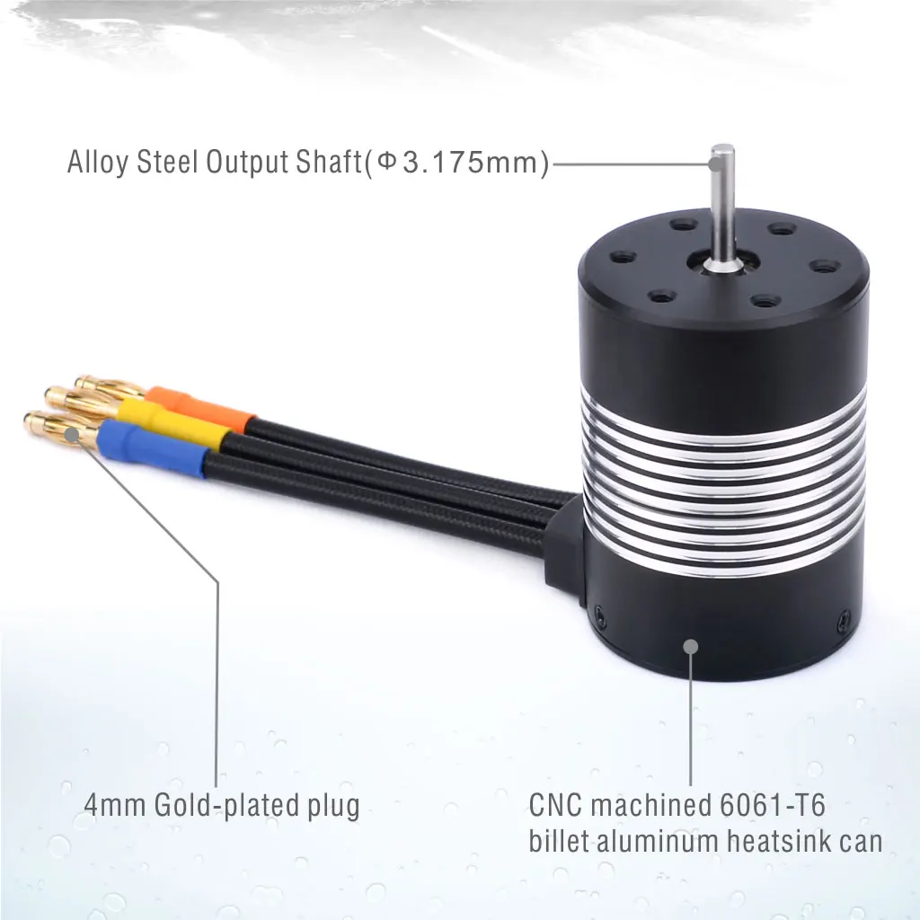 Фото Surpass Hobby Rocket 3650 4300KV 3900KV 3100KV 2300KV Водонепроницаемый бесщеточный двигатель с M60A ESC Combo для 1/10 RC Car Boat Wltoys №3