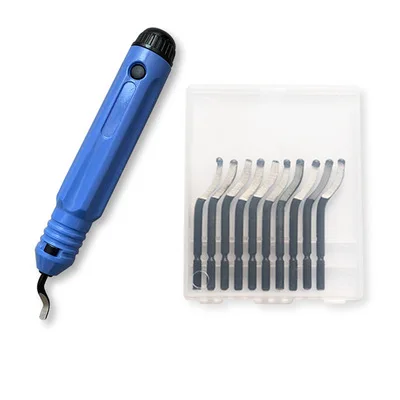 

1 Set Tools Fixed Handle Plastic Burr Pocket Knife NB1100 Scraper+10pc BS1010 Blades Trimming Neaten Deburring Head Cutter