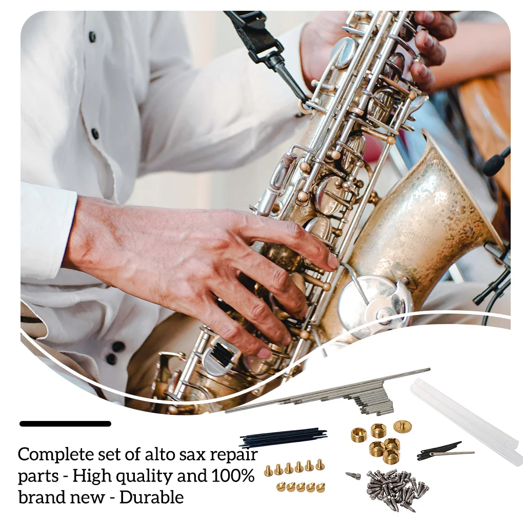 

Набор для саксофона альт-Сакс, комплект из 94 предметов, винты для ремонта, вал ключа, музыкальные инструменты «сделай сам», подарки для музык...
