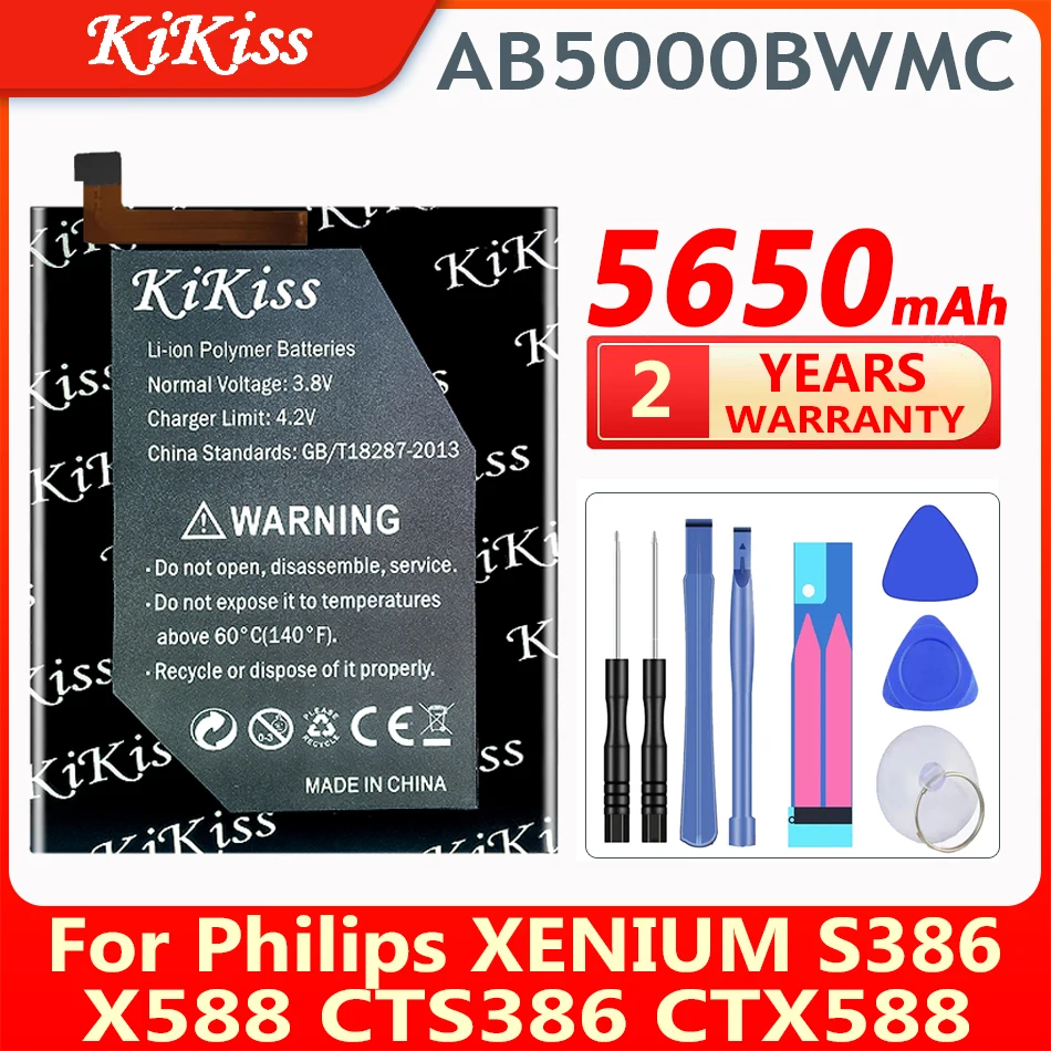 

Batteries Replacement AB5000BWMC Battery For Philips XENIUM S386 X588 CTS386 CTX588 Smart Mobile Phone Batterie Bateria Batterij