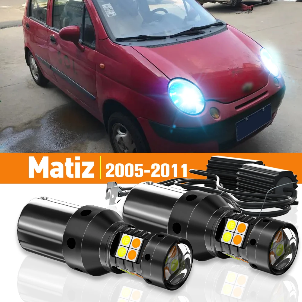 

2x LED Dual Mode Turn Signal+Daytime Running Light DRL For Chevrolet Matiz 2005-2011 2006 2007 2008 2009 2010 Accessories Canbus
