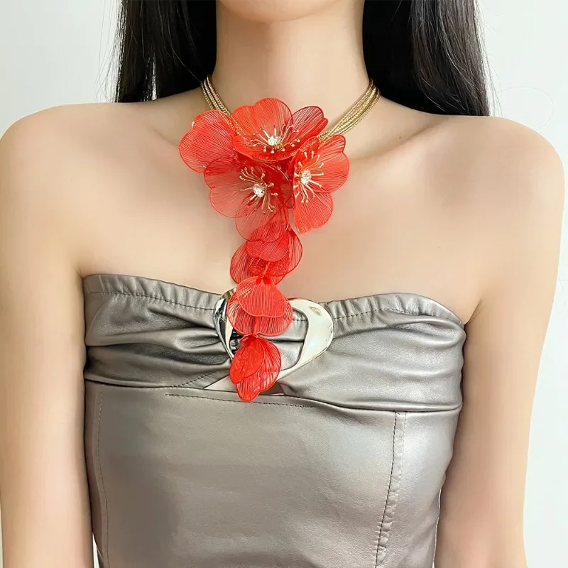 Draweye гипербола цветы ожерелья для женщин винтажная мода вечерняя вечеринка