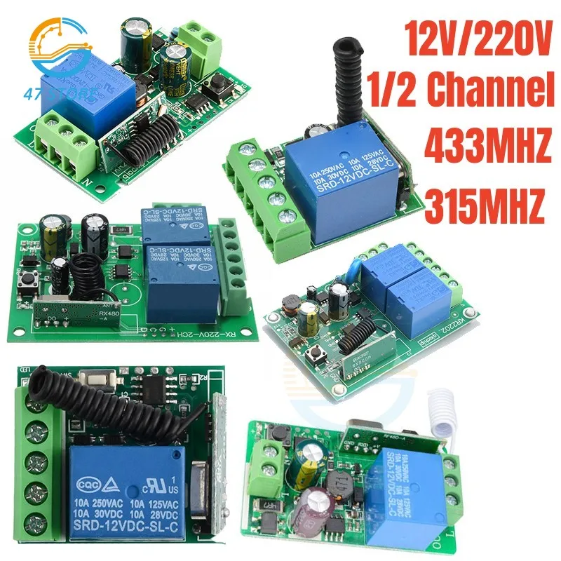 Универсальный пульт-передатчик дистанционного управления для гаража/освещения/дверей, 433 МГц, 12 В, 2200 Вт, 2 канала, беспроводной Универсальный пульт-передатчик дистанционного управления для гаража/освещения/дверей, 433 МГц, 12 В, 2200 Вт, 2 канала, беспроводной