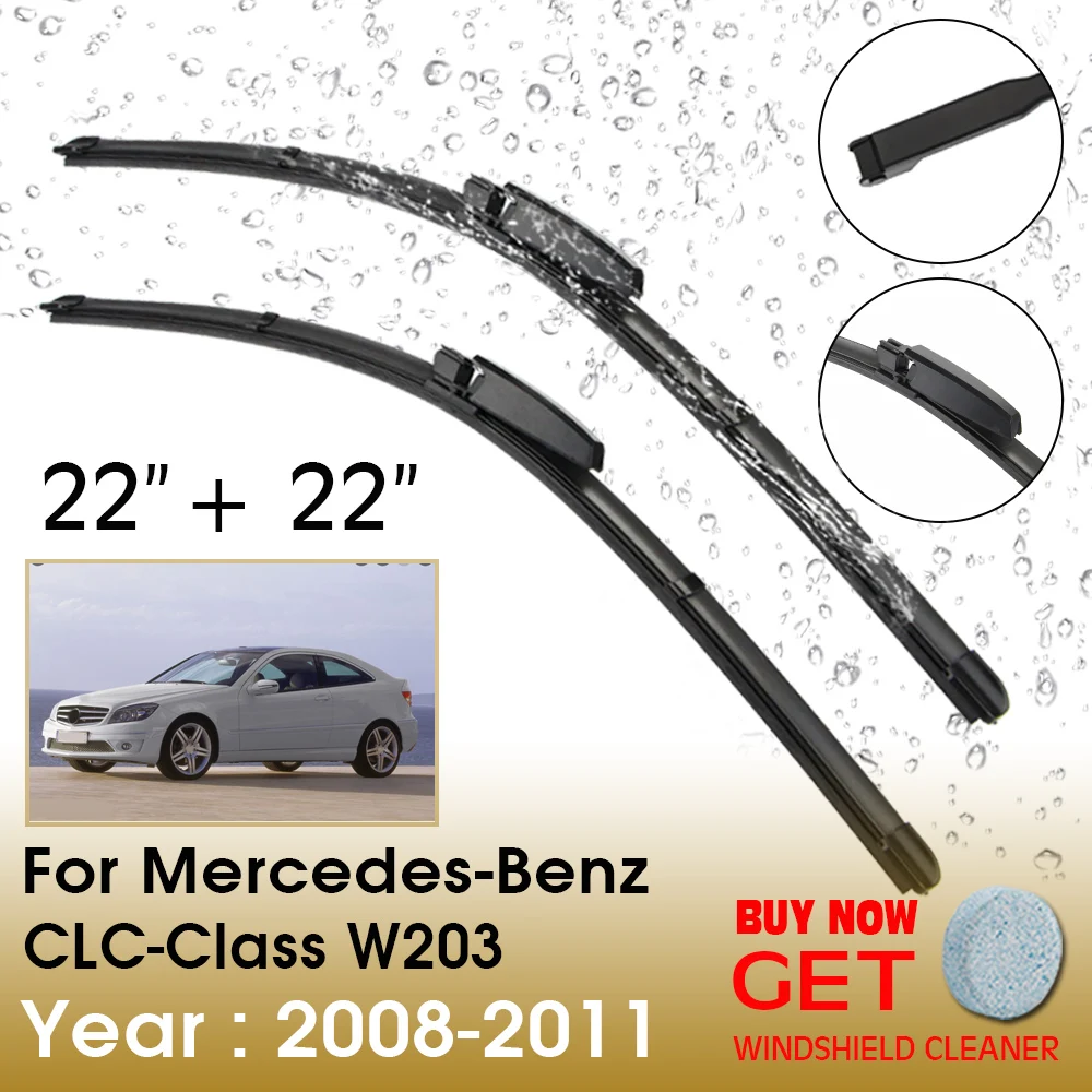 

Car Wiper For Mercedes-Benz CLC-Class W203 22"+22" 2008-2011 Front Window Washer Windscreen Windshield Wipers Blades Accessories
