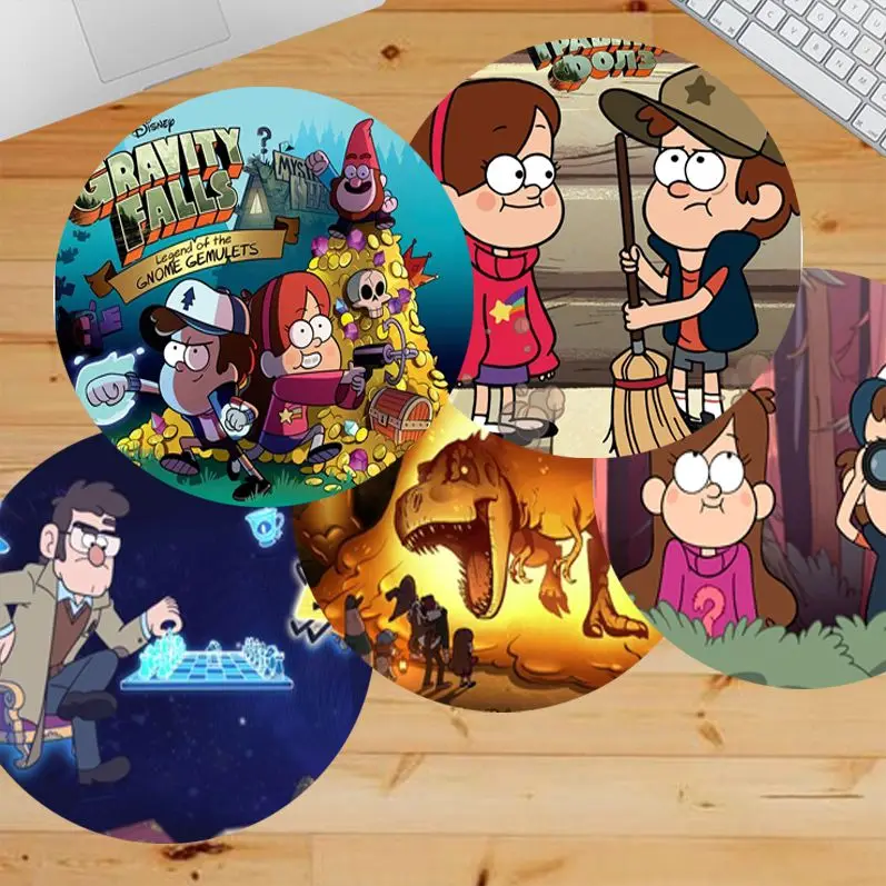 

Disney Gravity Falls 20x20cm Round Office Student Gaming Thickened Writing Pad Non-slip Cushion Mouse Pad For PC Computer Table