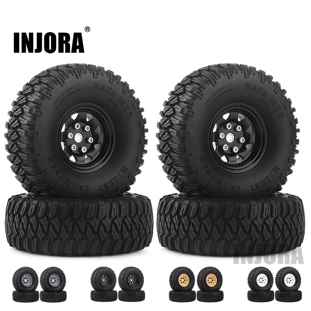 INJORA-neumáticos de rueda 1,55 y Llanta de Metal Beadlock de 1,55 